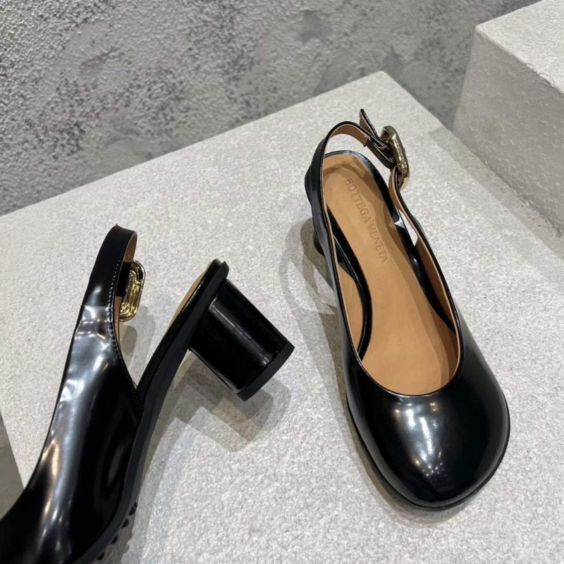 Bottega Veneta Round Head Heeled Sandals SH010024