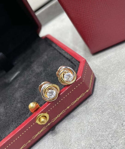 Cartier Three Ring Diamond Stud JWLH0159