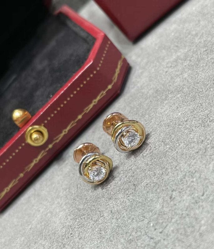 Cartier Three Ring Diamond Stud JWLH0159