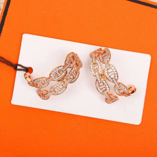 Hermes  Farandole Pig Nose Diamond Earrings JWLH0012