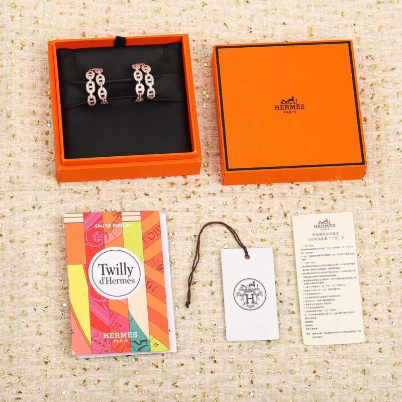 Hermes  Farandole Pig Nose Diamond Earrings JWLH0046