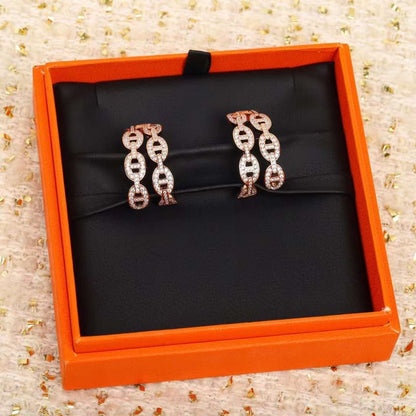 Hermes  Farandole Pig Nose Diamond Earrings JWLH0046