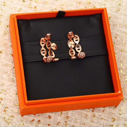 Hermes  Farandole Pig Nose Diamond Earrings JWLH0046