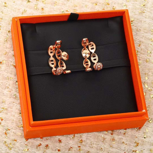Hermes  Farandole Pig Nose Diamond Earrings JWLH0046