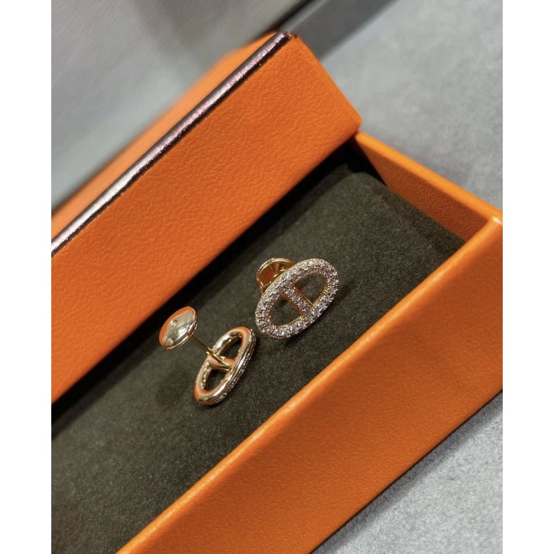 Hermes  Farandole Pig Nose Diamond Earrings JWLH0056