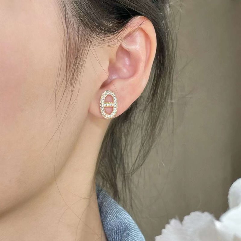 Hermes  Farandole Pig Nose Diamond Earrings JWLH0056