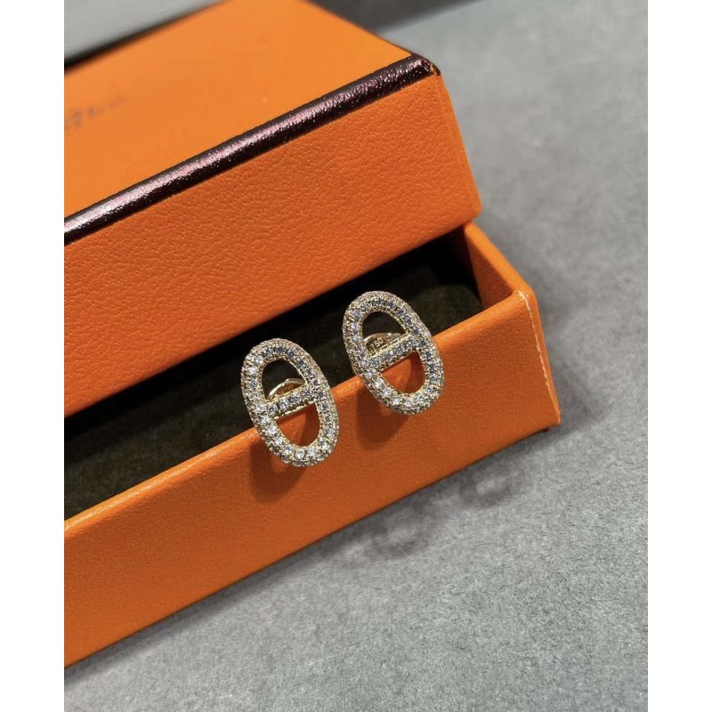 Hermes  Farandole Pig Nose Diamond Earrings JWLH0056