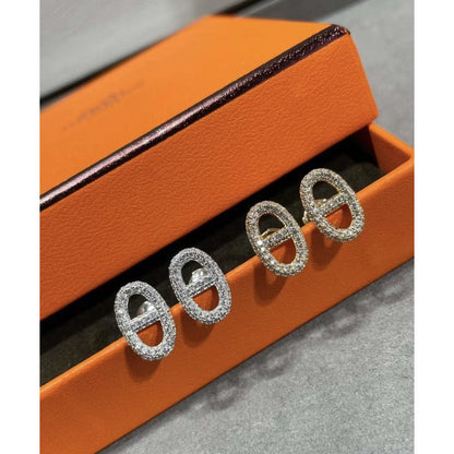 Hermes  Farandole Pig Nose Diamond Earrings JWLH0056