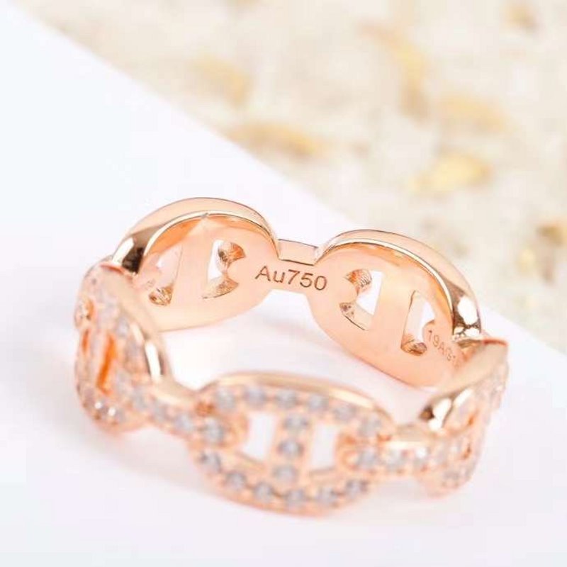 Hermes  Farandole Pig Nose Diamond Ring JWLH0014