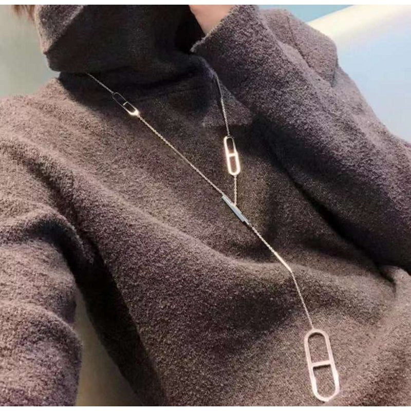 Hermes  Farandole Pig Nose Long Necklace JWLH0017