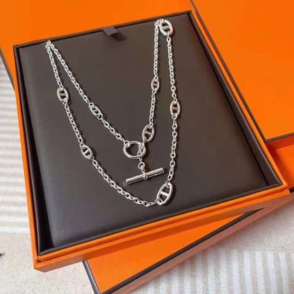 Hermes  Farandole Pig Nose Long Necklace JWLH0029