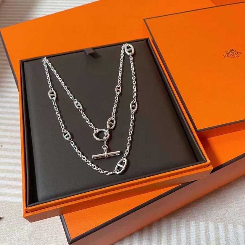 Hermes  Farandole Pig Nose Long Necklace JWLH0029