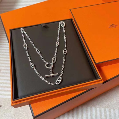 Hermes  Farandole Pig Nose Long Necklace JWLH0029