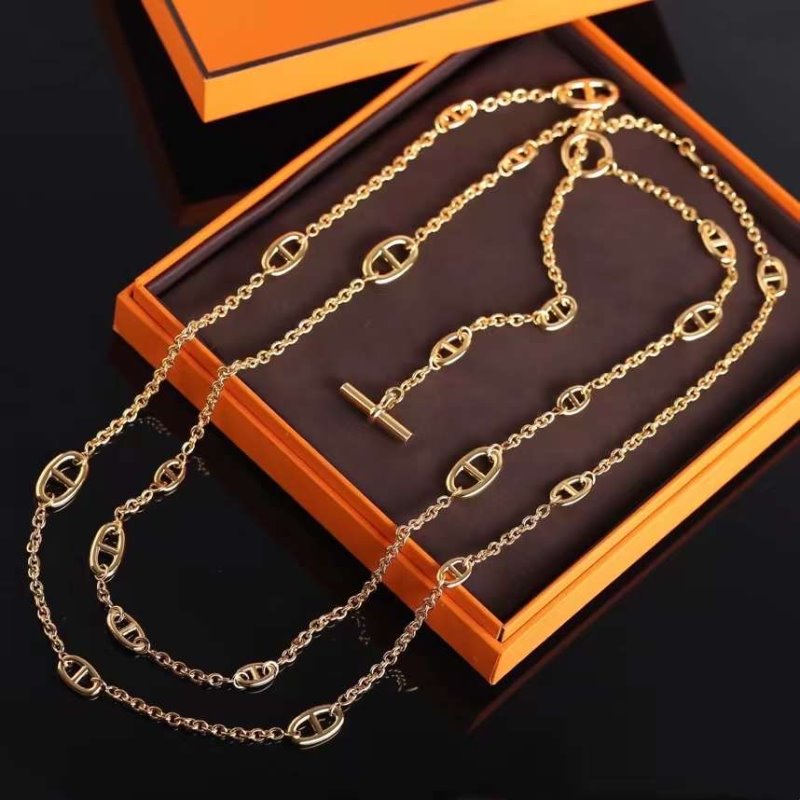 Hermes  Farandole Pig Nose Long Necklace JWLH0033