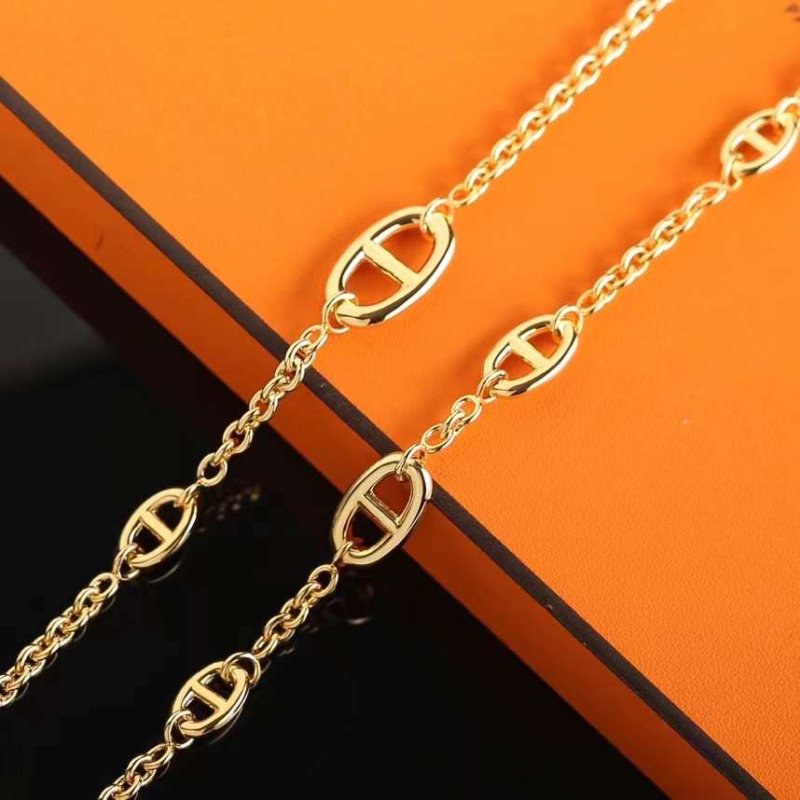 Hermes  Farandole Pig Nose Long Necklace JWLH0033
