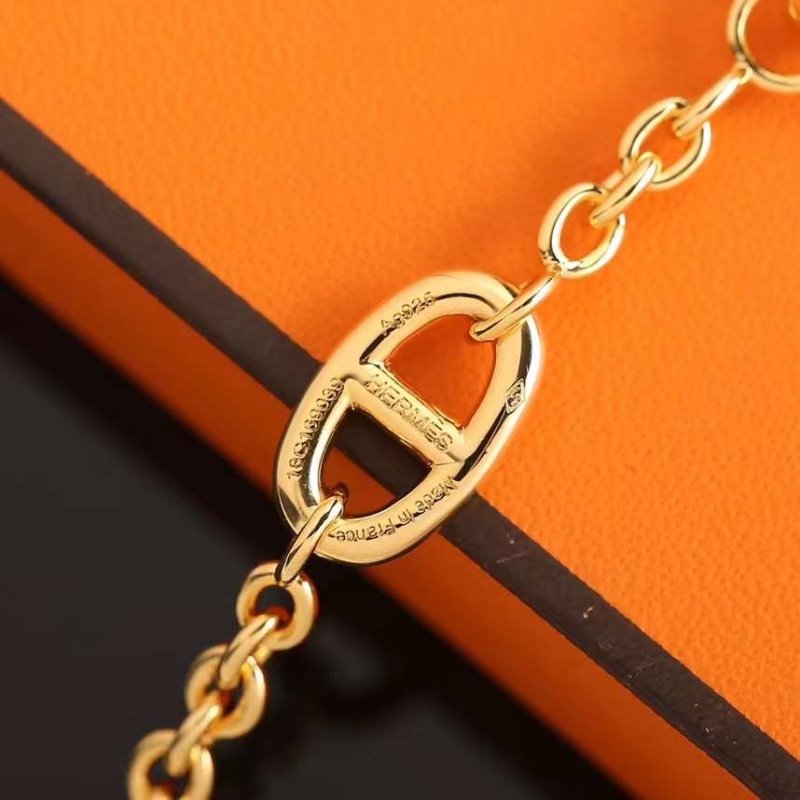 Hermes  Farandole Pig Nose Long Necklace JWLH0033