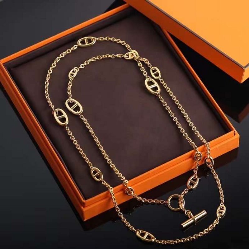 Hermes  Farandole Pig Nose Long Necklace JWLH0034
