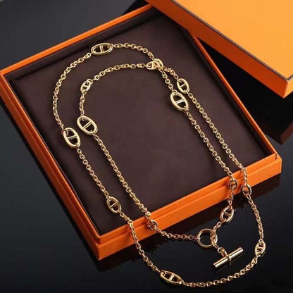 Hermes  Farandole Pig Nose Long Necklace JWLH0034