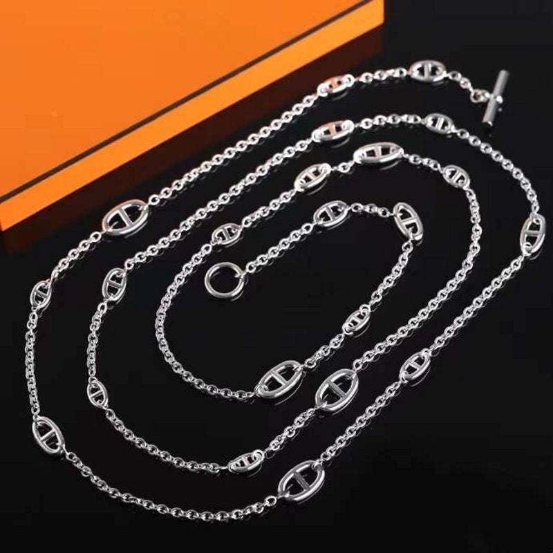 Hermes  Farandole Pig Nose Long Necklace JWLH0040