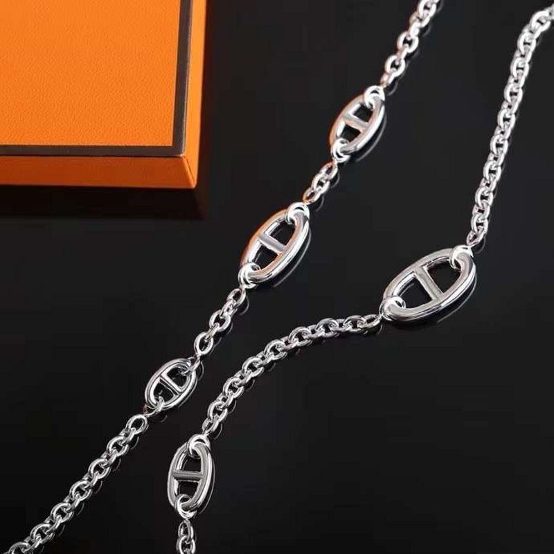 Hermes  Farandole Pig Nose Long Necklace JWLH0040