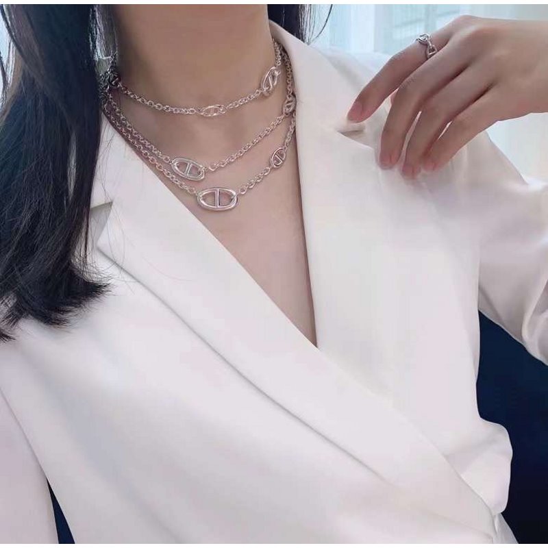 Hermes  Farandole Pig Nose Long Necklace JWLH0041