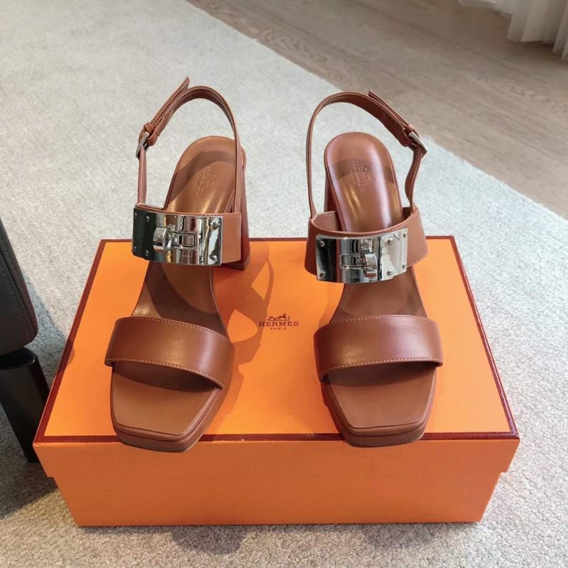 Hermes High Heeled Kelly Sandals SH010316