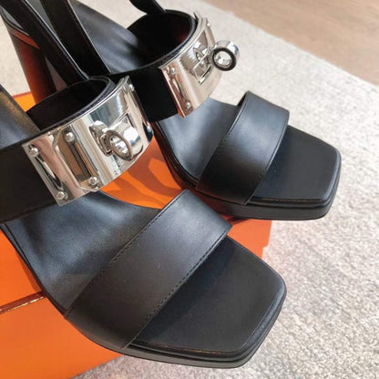 Hermes High Heeled Kelly Sandals SH010317
