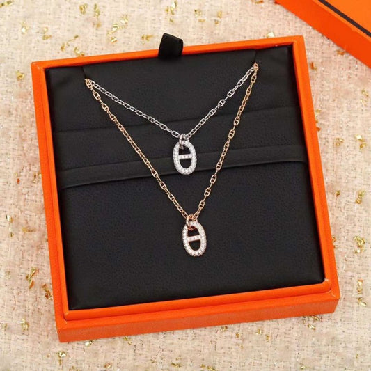 Hermes Pig nose Diamond Necklace JWLH0105