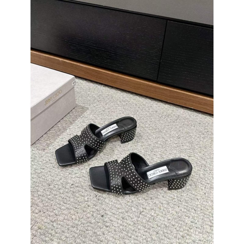 Jimmy Choo Square Head Slippers  SH011115