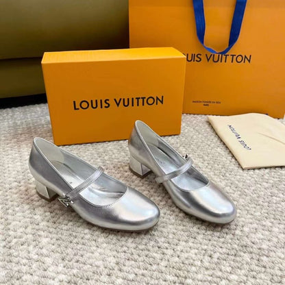 Louis Viutton Thick Heeled Sandals SH011004