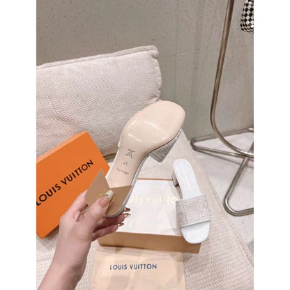 Louis Viutton Thick Heeled Slippers SH010427