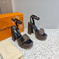 Louis Viutton Thick High Heeled Slippers SH010429