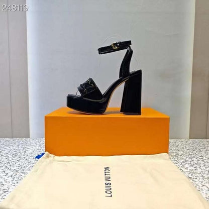 Louis Viutton Thick High Heeled Slippers SH010431