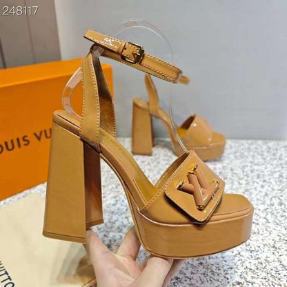 Louis Viutton Thick High Heeled Slippers SH010432