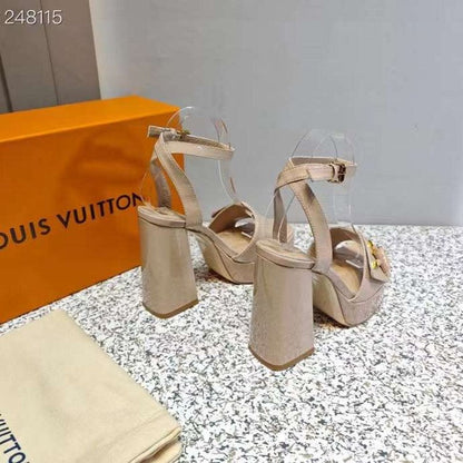 Louis Viutton Thick High Heeled Slippers SH010433