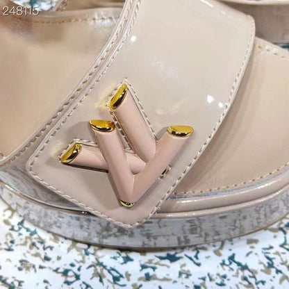 Louis Viutton Thick High Heeled Slippers SH010433