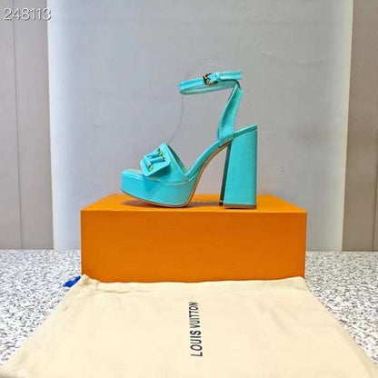 Louis Viutton Thick High Heeled Slippers SH010434