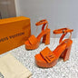 Louis Viutton Thick High Heeled Slippers SH010435