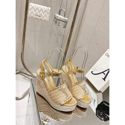 Louis Viutton Woven Wedge Sandals SH010453