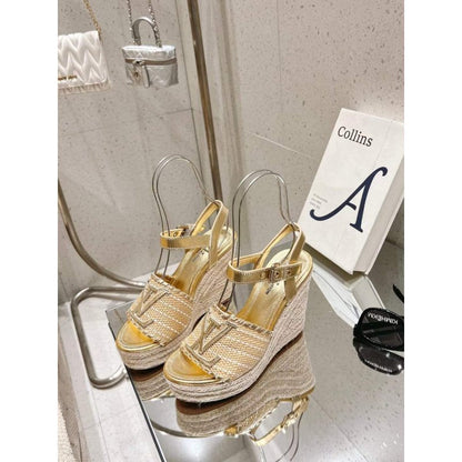 Louis Viutton Woven Wedge Sandals SH010453