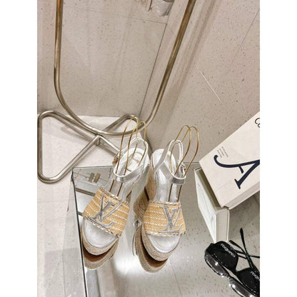 Louis Viutton Woven Wedge Sandals SH010454