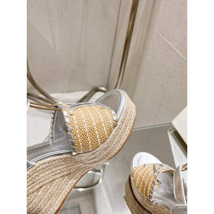 Louis Viutton Woven Wedge Sandals SH010454