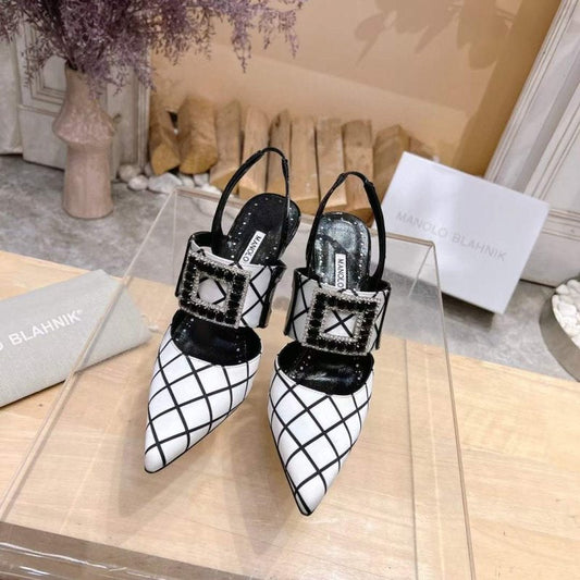 Manolo Blahnik Diamond Buckle Sandals SH010463