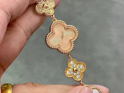 Van Cleef and Arpels Alhambra Four Leaf Bracelet Series Wrist Watch WTJN25273