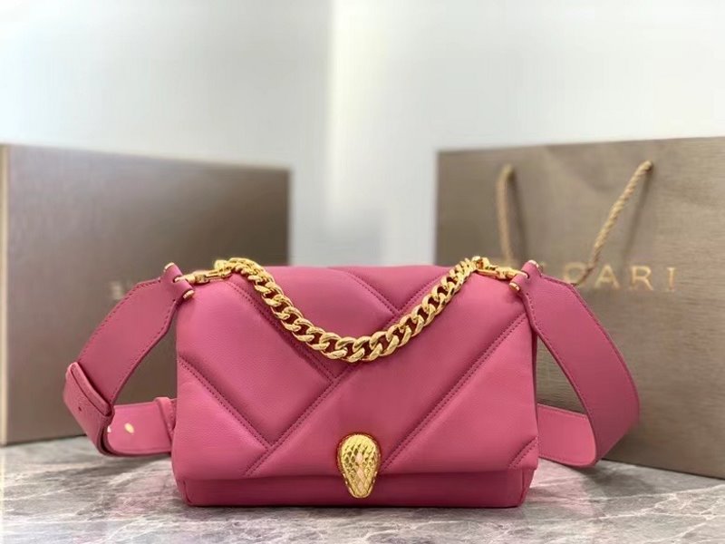 Bvlgari Pink  Serpenti Cabocho Shoulder Bag BVGR00338