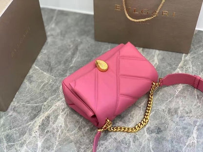 Bvlgari Pink  Serpenti Cabocho Shoulder Bag BVGR00338