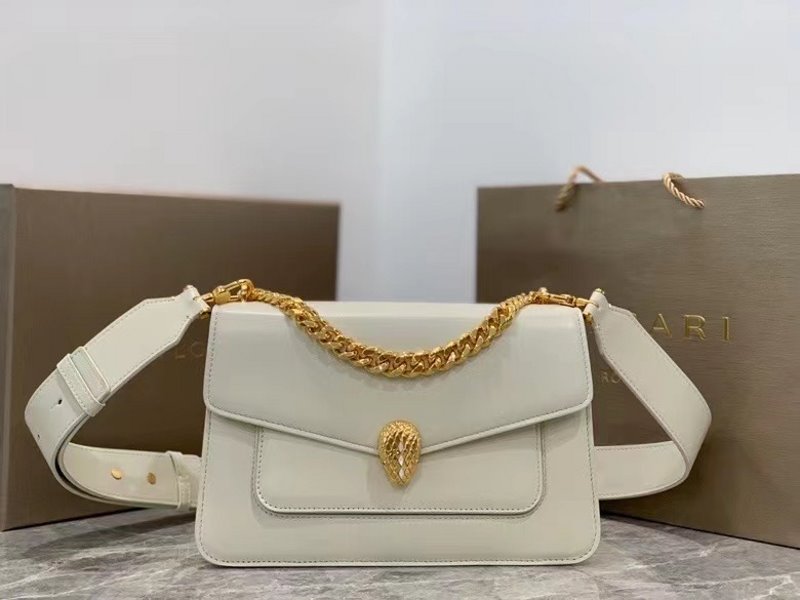 Bvlgari White Serpenti Forever Shoulder Bag  BVGR00332