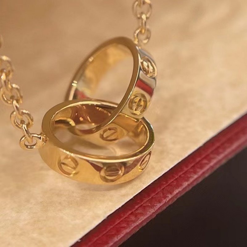 Cartier Love Double Ring Necklace  JWL00633