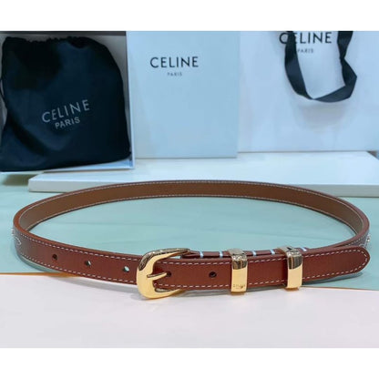 Celine Round Buckle Leather Belt WB001131