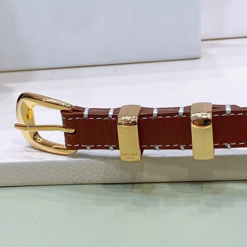 Celine Round Buckle Leather Belt WB001131